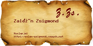 Zalán Zsigmond névjegykártya